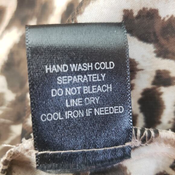 Pleione Sheer Leopard Print Popover Blouse Size S Small - Picture 6 of 6